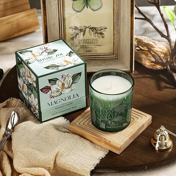 ROMIIE ZOI Scented Candle - Magnolia - 6oz Aromatherapy Soy Wax Jar Candle for Home, Gifts for Women - 170g