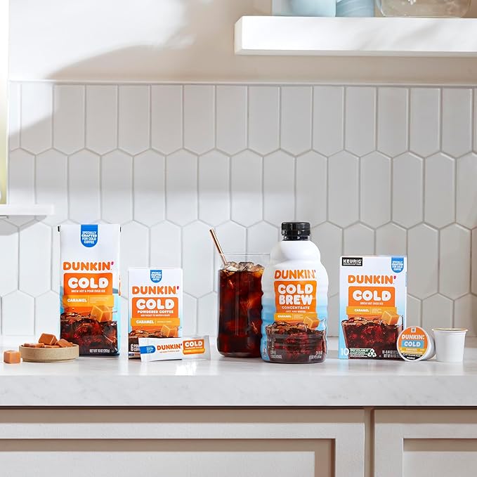 Dunkin' Cold Caramel Flavored Coffee, 60 Keurig K-Cup Pods