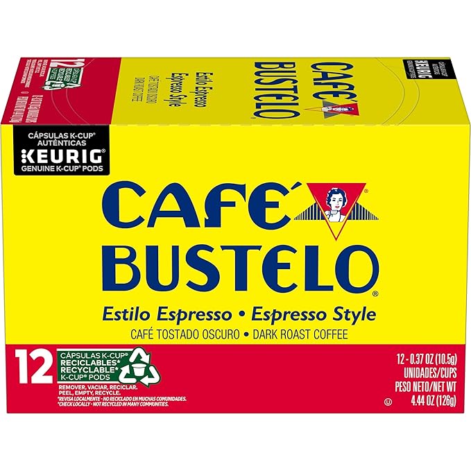 Café Bustelo Espresso Style Dark Roast Coffee, 72 Count Keurig K-Cup Pods