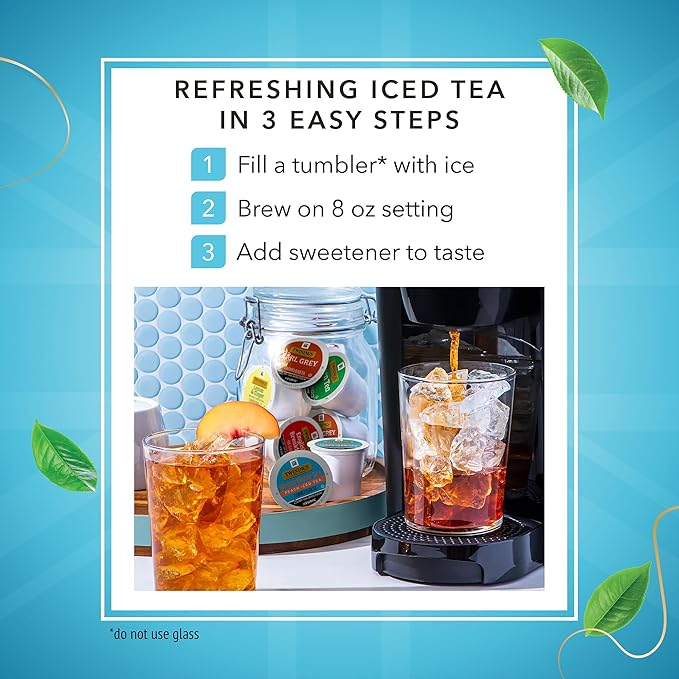 Twinings Brew Over Ice Unsweetened Peach Black Iced Tea 72 K-Cup Pods for Keurig, 12 Count (Pack of 6), Caffeinated