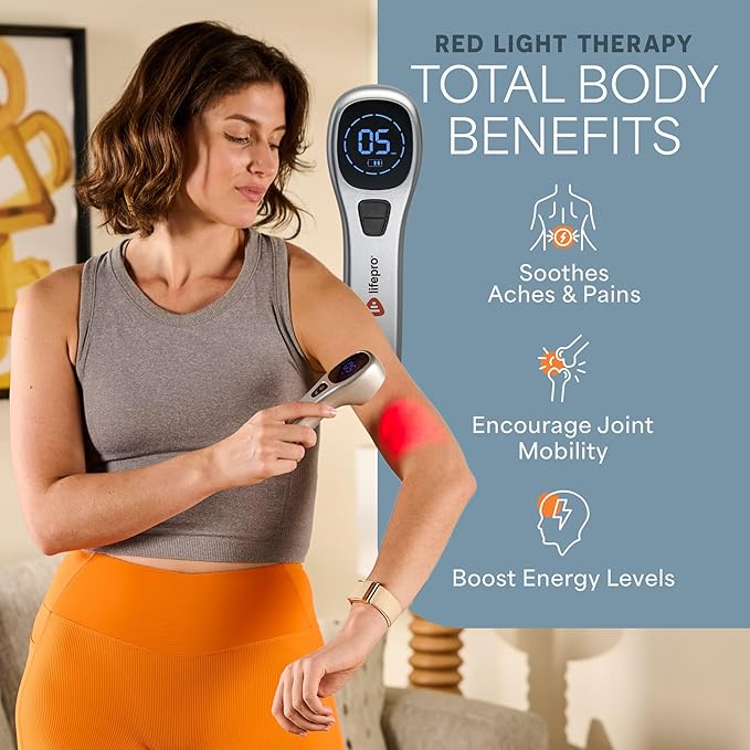 Lifepro Infrared & Red Light Therapy for Body Joints & Muscles Wellness Support, Portable Red Light Therapy Device, Near Infrared Light Therapy for Body & Face - Use 3 wavelengths