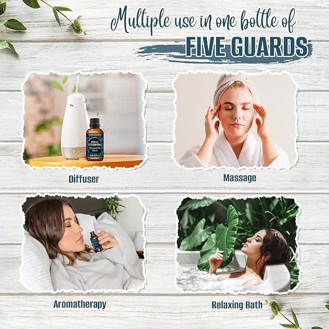 Natural Riches Five Guards Essential Oil Blend for Health Shield Aromatherapy with Clove Cinnamon Lemon Rosemary Eucalyptus Oil - 30ml
