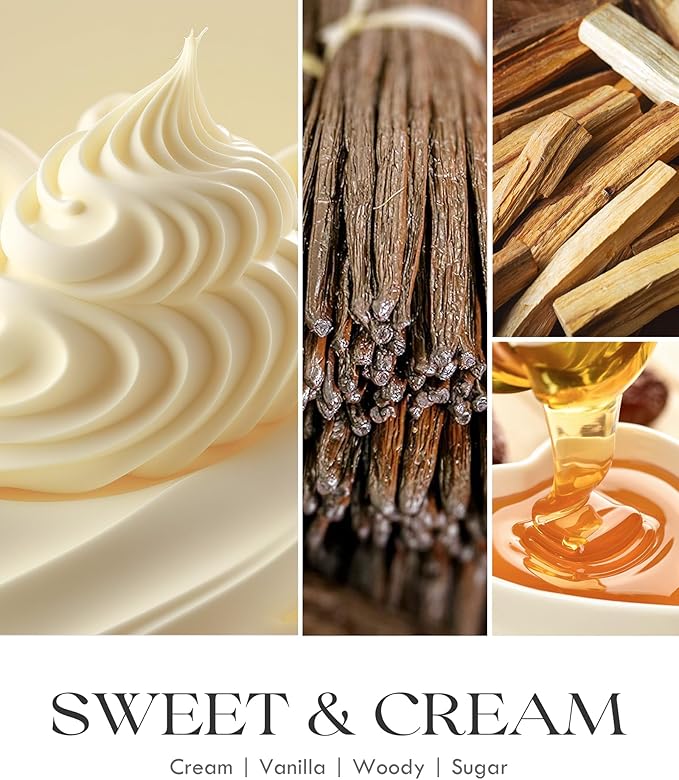 AOOVOO Vanilla Cream Candles - 9 oz Scented Candles, Aromatherapy Candle, Soy Candle for Home Scented