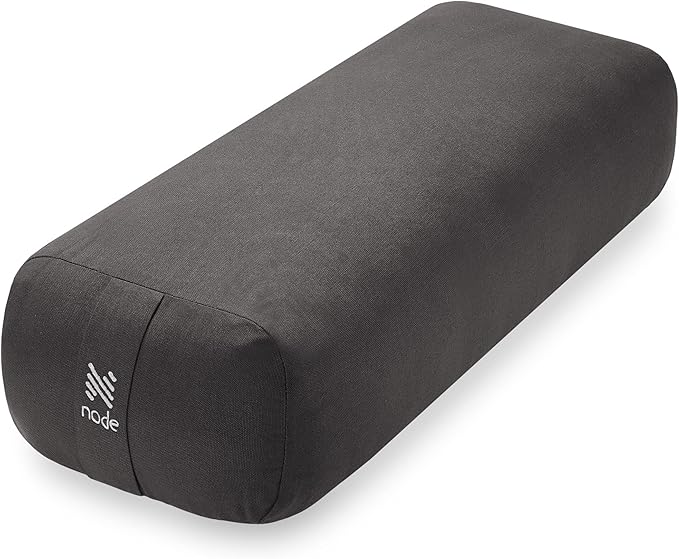 Node Fitness Yoga Meditation Cushion, 25" x 12" Rectangular Bolster with Organic Cotton Cover