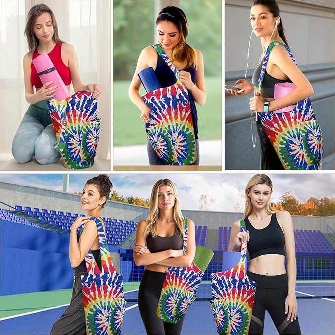saniwu Yoga Mat Bag Carrier for Women Workout Large Waterproof with Zipper Pocket, Keychain and Wide Shoulder Straps