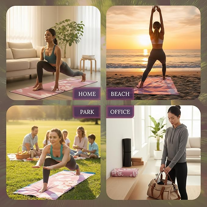 Non Slip Hot Yoga Mat Towel for Yoga | Machine Washable Yoga Towel with Silicone Grip, Quick Drying & Super Absorbent | Multi-Purpose Performance Mat 26.5'' x 72'' | Perfect Yoga Gift for Women & Men