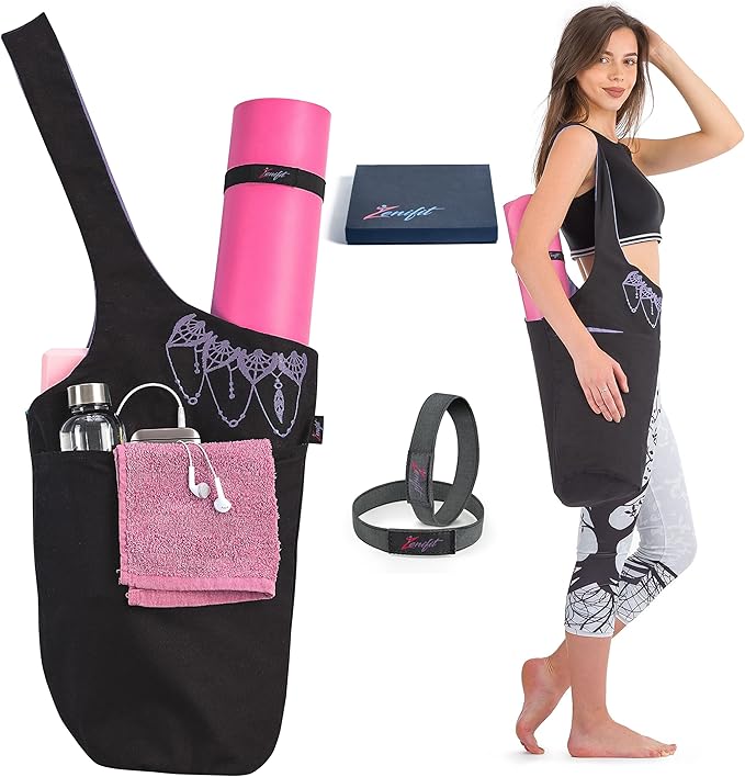 Zenifit Yoga Mat Bag – Versatile Yoga Bag with Mat Straps & Storage Pockets, Holds Yoga & Pilates Mats, Lightweight & Durable