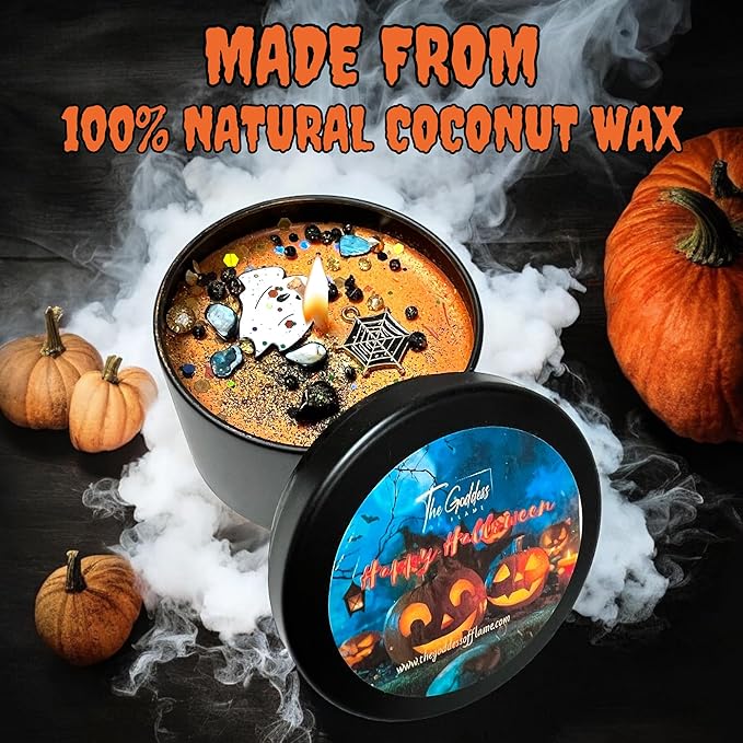 Halloween Candle | Pumpkin Spice Candle | Pumpkin, Cloves, Buttercream, Cinnamon, and Vanilla Scented Candles for Home | Soy Candles Non Toxic | Halloween Decor | Fall Candles | Wiccan (Large 14oz)