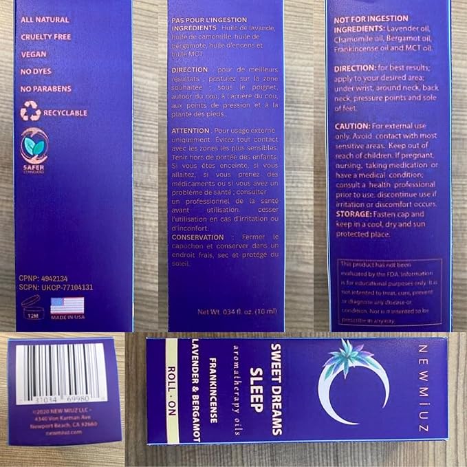 Sleep Well Roll On Essential Oil Anti Stress Calming Aromatherapy Stick Blend Lavender Bergamot Frankincense Destress Relaxation Stress Gift for Women
