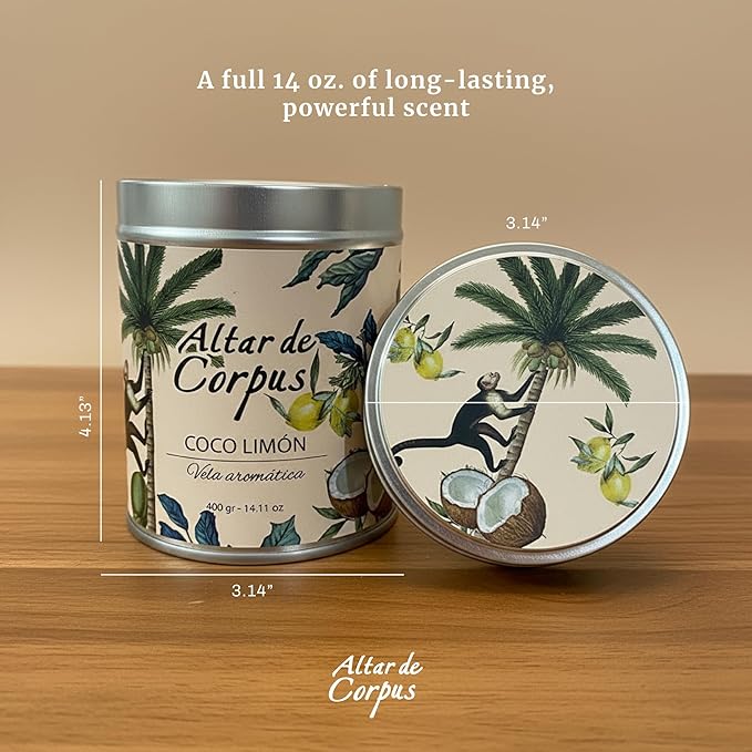 14 Oz Strong Scented Candles Long Lasting – Coconut Lemon Candle - High End Luxury Candles for Home - Cute Candles for Women - Soy Wax Premium Blend - Decorative Candle for Men Gifts