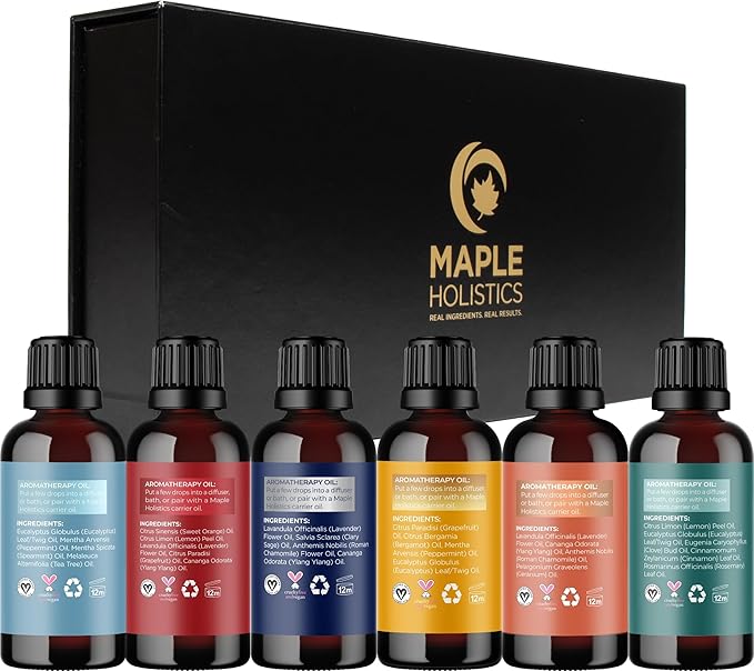 Aromatherapy Essential Oil Blends for Diffuser - Extra Large 100% Pure Diffuser Essential Oil Set with Aromatherapy Oils for Diffusers DIYs and More - Premium Essential Oil Starter Kit (6 Pack)