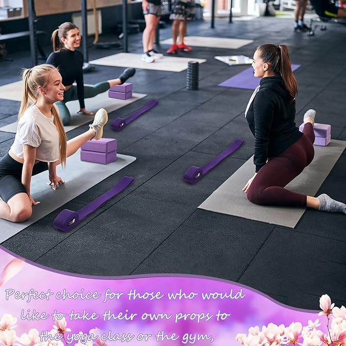 Outus 20 Pack Yoga Blocks and Straps Non-Slip EVA Foam Blocks with Metal D Ring Straps for Gym Exercise and Workout