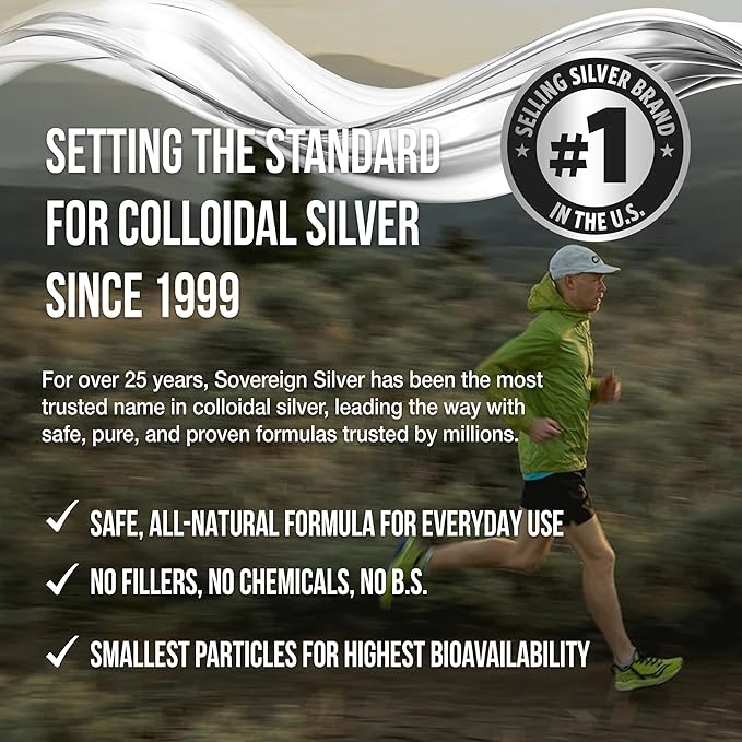 Sovereign Silver Immune Support - Colloidal Silver, Bio-Active Silver Hydrosol, 10 ppm, Liquid Dropper, 8 Fl Oz, (236 mL)