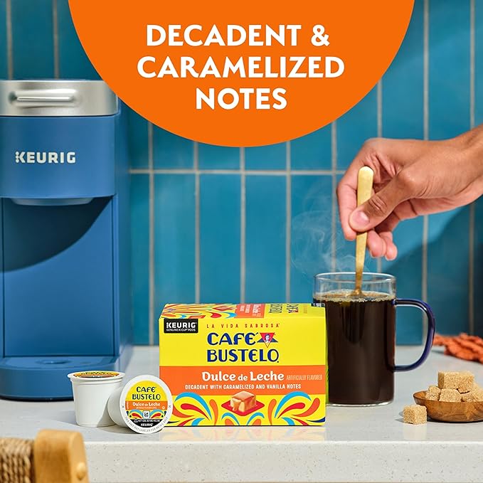 Café Bustelo Dulce de Leche Artificially Flavored Coffee, 10 Ct. K-Cup pods (Pack of 6)