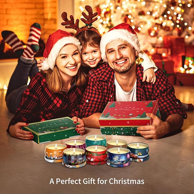 Christmas Gift Sets, Primevolve Scented Candles of 12 Bulk Home Aromatherapy Candles with Fragrances, Gift for Women, Candlelight Dinner Spa Bath