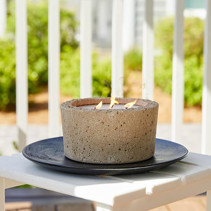 Hillhouse Naturals Marigold Outdoor Candle in Hypertufa Pot 32oz.. Infused with The Enchanting Aromas of Marigold Essential Oils. Burn time 100+ Hours. Made in The USA