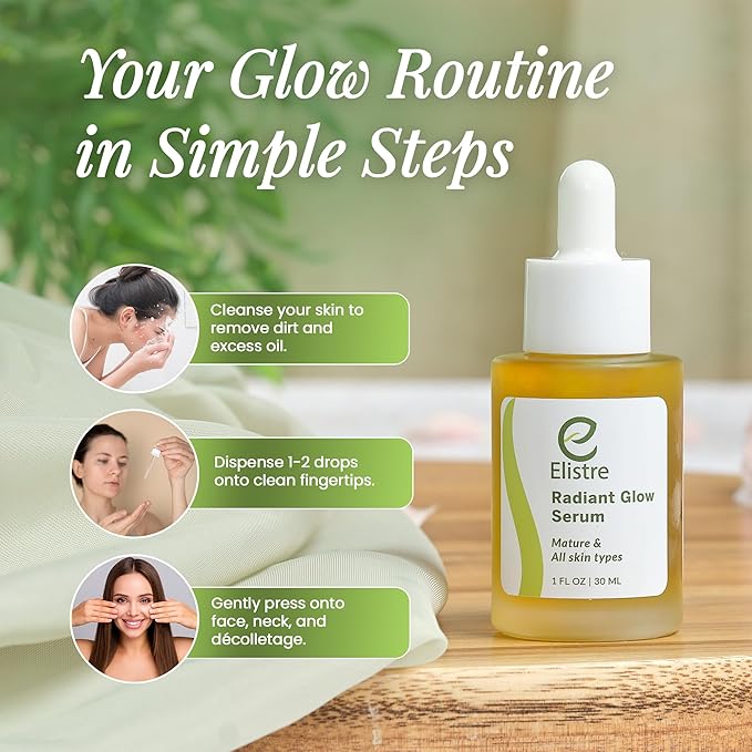 Elistre Radiant Glow facial oil with Vitamin C, Blend of Exotic Essential and Nurturing plant oils, For Very Dry skin Types