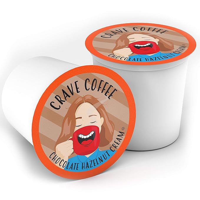 Crave Beverages Chocolate Hazelnut Creme Coffee Pods for Keurig K Cup Brewers, 40 Count