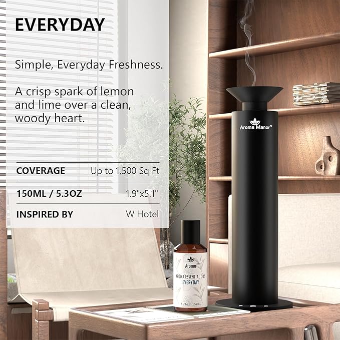 Hotel Scent Diffuser - Everyday Essential Oils for Scent Diffuser - Lemon, Lime,Citron, Guaiac Wood, Tea Leaves - Home Luxury Scents Aroma Fragrance for Home, Office