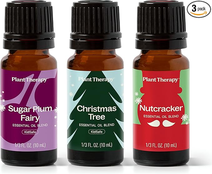 Plant Therapy Christmas Magic Holiday Essential Oil Blend 3 Set, Trio of Exclusive Holiday Scents, Bring Festive Cheer to Every Room, Joyful & Uplifting