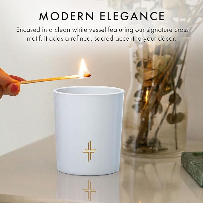 SAINT X Ali Landry Sacrament Scented Candle - Jasmine & Vanilla Soy Coconut Aromatherapy Candle - Long-Lasting 80-Hour Burn Time - Decorative, Relaxing, Fragrant Home Decor & Gift