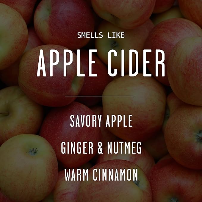 Apple Cider Candle, Fall Candles I Apple Cider, Cinnamon & Nutmeg - Infused with Essential Oils I Mulled Cider Fall Scented Candle (Soy) for Home I 9oz Reusable Jar I 50Hr Burn I Made in USA