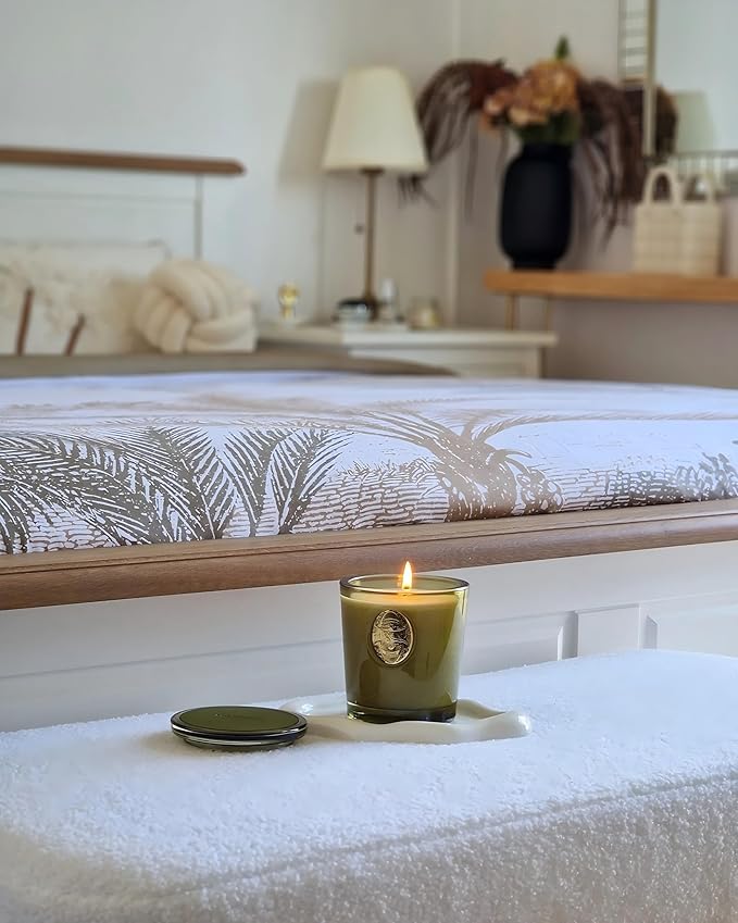 M&SENSE Natural Strong Soy Candle | Sandalwood Jasmine & Green | 9.2 oz, 50H Burn Time | Luxury Candle for Relaxation, Gifting, Home Décor | Ideal for Bedroom, Office, Party Ambiance