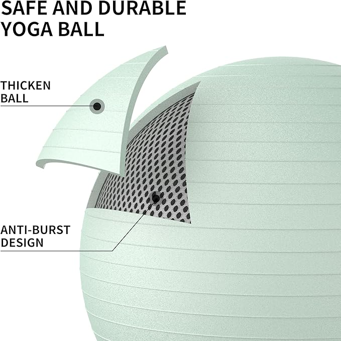 FITMIND Exercise Balls Set 22-30 Inch & 9 Inch, Small Pilates Ball with Pump, Pregnancy Ball for Women, Yoga Balls for Exercise, Small Exercise Ball for Between Knees, Stability, Physio