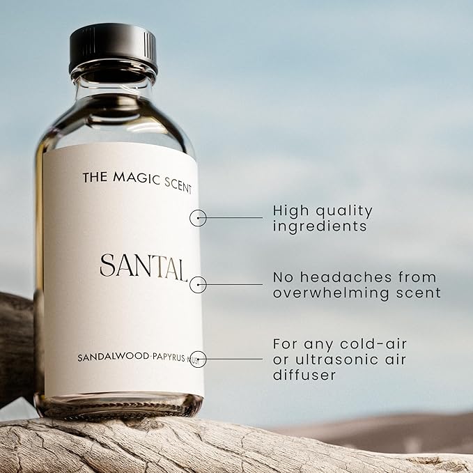 The Magic Scent Santal Fragrance Oil - Diffuser Oil Scent - Santal Aroma Diffuser Oils - Luxury Scents for Home - Sandalwood Oil - 8.5 fl oz, 250 mL
