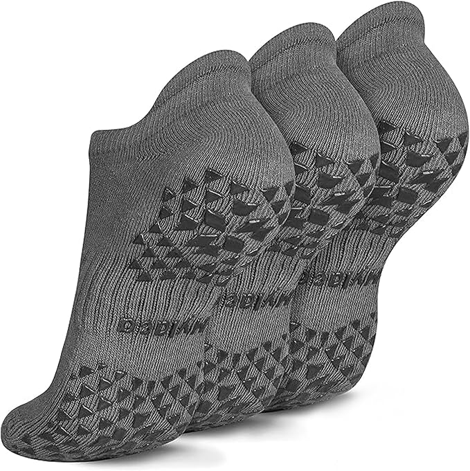 Hylaea Unisex Non Slip Socks with Grip for Yoga, Hospital, Pilates, Barre | Ankle, Cushioned