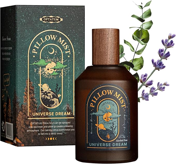 OPTATUM Pillow Mist - Aromatherapy Pillow Spray for Sheets, Linen & Bedding, Natural Essential Oils for Stress Relief, Gift for Someone Who Wants to Sleep Well - Universe Dream