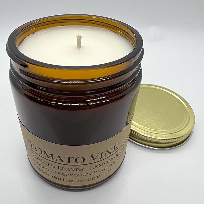 Scented Soy Wax Candle (8.0 oz) 50-60 Hour Burn Time, Cotton Wick, Amber Glass Jar, Grown and Made in USA - Smudge It!