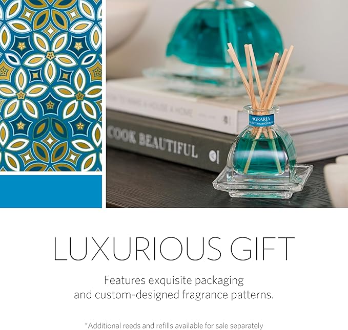 AGRARIA PetiteEssence Flower and Reed Diffuser Set, Hand Crafted Sola Flower Botanical Home Fragrance Set, Scented Oil Gift for All Occasions