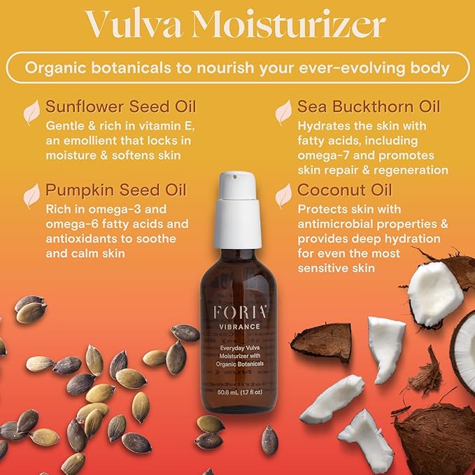 FORIA Everyday Vulva Moisturizer - Organic, Hydrating, Natural Feminine Skincare - 1.7 Fl Oz