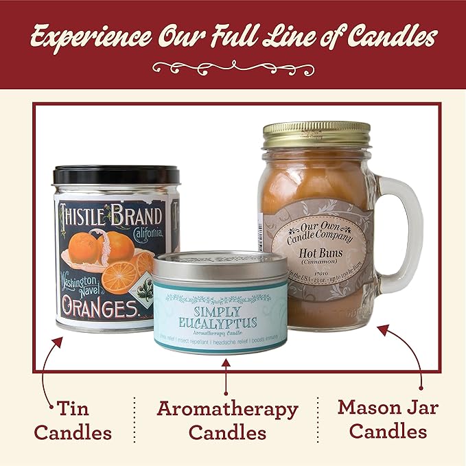 Our Own Candle Company Apple Pie Cinnamon Vanilla Scented Mason Jar Candle, 100 Hour Burn Time, Made in The USA - 13 Ounces