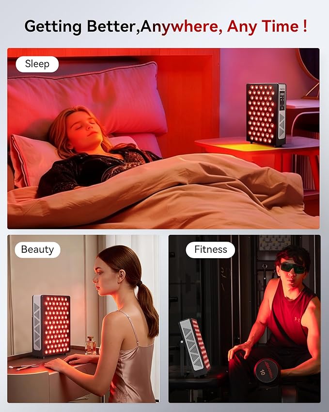 2026 Upgraded Red Light Therapy for Face and Body, 60 Dual Chip LEDs 660nm-850nm Near Infrared Light Therapy Panel,Adjustable Brightness (20-100%),Time(5-30 min) Red Light Therapy for Home Office