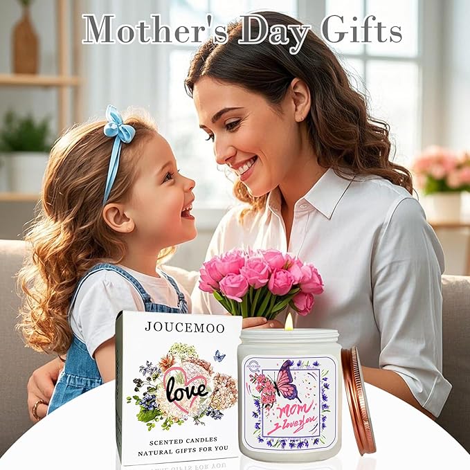 Christmas Gifts for Mom, Rose Lily Scented Candles, Soy Wax Aromatherapy Candle for Stress Relief, Non Toxic, Long Lasting Time of 50 Hour,Gifts for Mom from Daughter Son