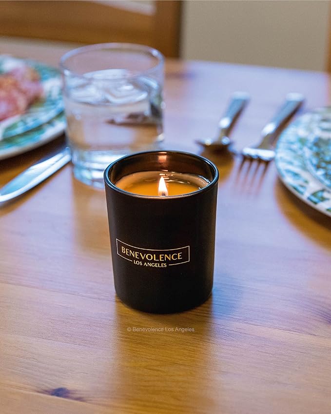Benevolence LA Clearance Candles Bergamot & Jasmine Christmas Scented Candles | Soy Black Holiday Candle for Home | Gifts for Women and Men | Home Fragrance | Aromatherapy | 6oz