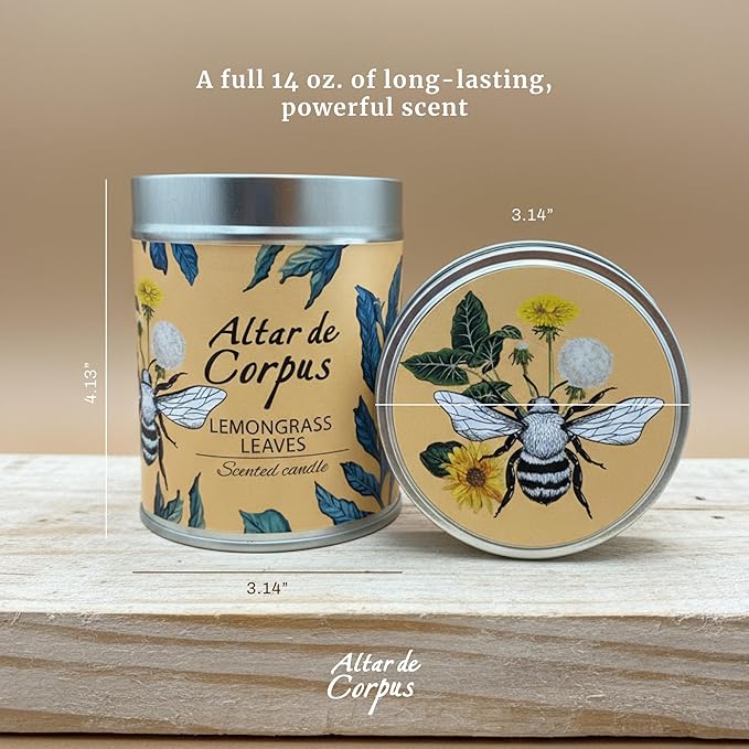 14 Oz Strong Scented Candles Long Lasting – Lemongrass Candle - High End Luxury Candles for Home - Cute Candles for Women - Soy Wax Premium Blend - Decorative Candle for Men Gifts