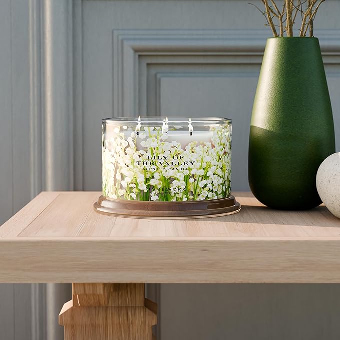 HomeWorx by SLATKIN + CO. Candle- Lily of The Valley, 18 oz. Premium Scented Candle - 30-55 Hours Burn Time
