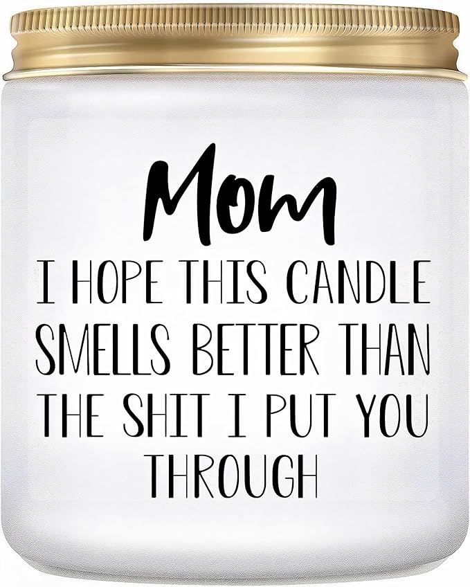 LOVERY Mother’s Day Gifts, Gifts for Mom from Daughter, Son - Mom Gifts, Funny Birthday Gifts for Mom, Mothers Day Gifts for Mom, Vanilla Candles, 9oz Scented Soy Candle, White