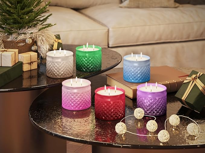 Candle-lite Holiday Scented Candles, Christmas Stroll Scent, 10 oz 3-Wick Jar Candle, Proudly Poured in The USA, Christmas Home Decor Candle, 40 Hours of Burn Time, Holiday Gift for Men and Women