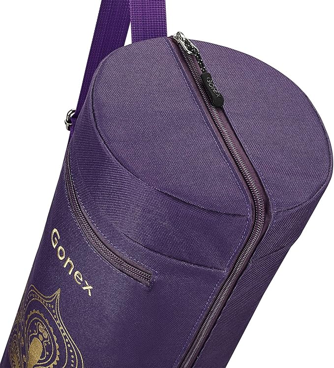 Gonex Yoga Mat Bag, Yoga Mat Carrier Full-Zip Exercise Yoga Mat Carry Bag for Women Men with 2 Multi-Functional Storage Cargo Pockets Extra Wide Adjustable Shoulder Strap