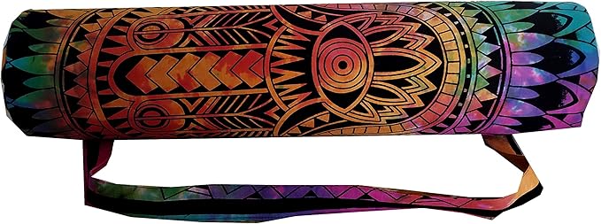 INDIAN CRAFT CASTLE ICC Yoga Mat Bag Carrier Full-Zip Exercise Yoga Mat Carry Bag for Women Men with Multi-Functional Storage Pockets and Adjustable Shoulder Strap 26X6 Inches