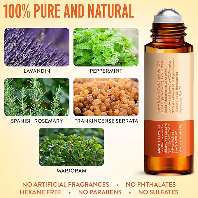 UpNature Head Bliss Essential Oil Roll-On — Soothing Aromatherapy Relax and Comfort with Instant Cooling Effect – Nurse Essentials Gifts