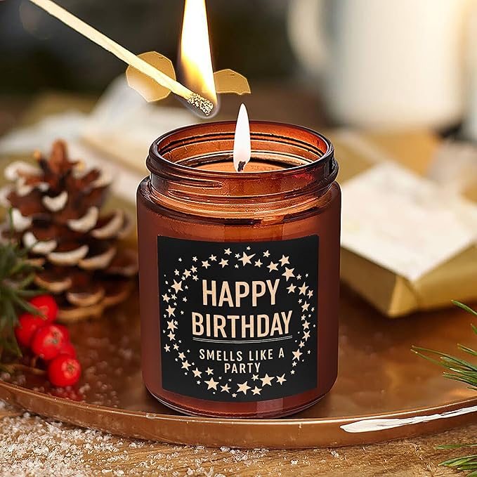 Funny Happy Birthday Gifts for Best Friend Women Men - Birthday Party Candle - Bday Presents for Mom Wife Sister Girlfriend Daughter Coworker - Relaxing Vanilla Ice Cream Soy Candle for Her