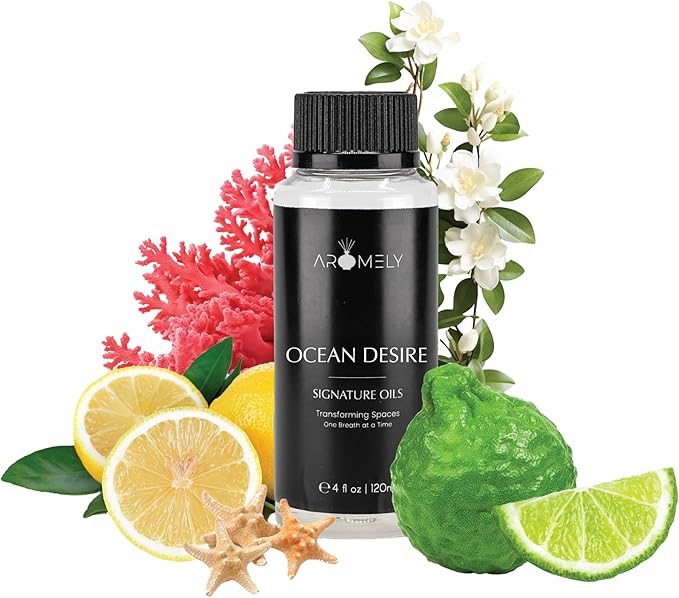 Ocean Desire Inspired by Ritz Carlton - Aromely Hotel Selection Diffuser Oil Scent - Fragrance from 5-Star Resorts - Luxurious Scent of Bergamot, Amber, Musk, and Jasmine (120ml)