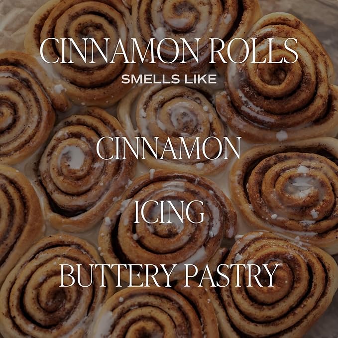 Sweet Water Decor Cinnamon Roll Candle - Fall Candle with Cinnamon, Icing & Buttery Pastry for Home - Soy Candles with 40 Hours Burn Time - 9Oz Black Lid Amber Jar Holiday Scents