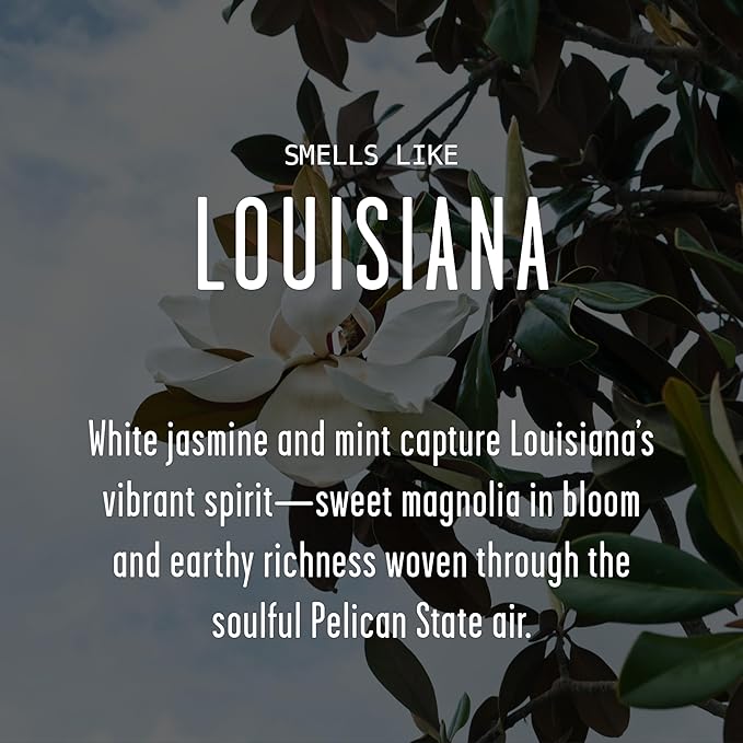 Louisiana Gifts, Louisiana Decor for Home - 'There's No Place Like Louisiana Candle, w/White Jasmine & Mint I Louisiana Souvenirs I Louisiana State Gifts I 9oz Jar, 50Hr Burn, USA Made