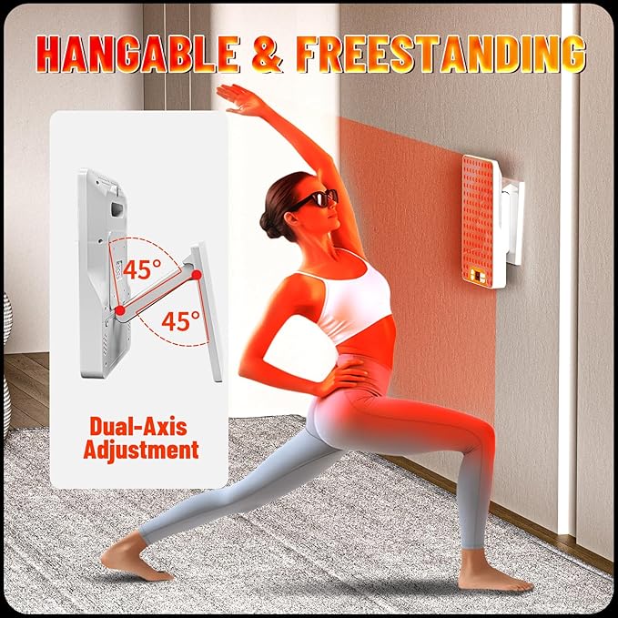 Red Light Therapy Device,Portable LED Red Infrared Light Device with 630nm, 660nm & 850nm Combination Light for Face and Body, 9 Adjustable Timer Settings, Adjustable Angle, Includes Goggles,White